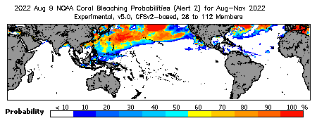 Current Bleaching Heat Stress Outlook Probability - Alert Level 2