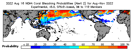 Current Bleaching Heat Stress Outlook Probability - Alert Level 2