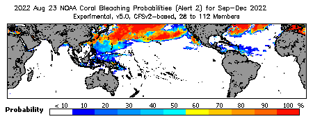 Current Bleaching Heat Stress Outlook Probability - Alert Level 2