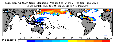 Current Bleaching Heat Stress Outlook Probability - Alert Level 2