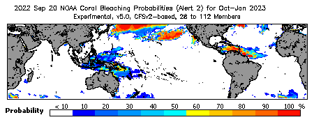 Current Bleaching Heat Stress Outlook Probability - Alert Level 2