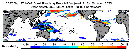 Current Bleaching Heat Stress Outlook Probability - Alert Level 2