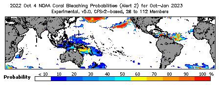 Current Bleaching Heat Stress Outlook Probability - Alert Level 2