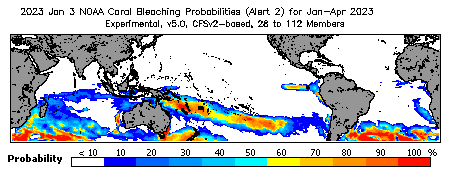 Current Bleaching Heat Stress Outlook Probability - Alert Level 2