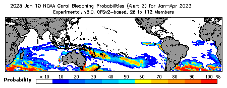 Current Bleaching Heat Stress Outlook Probability - Alert Level 2