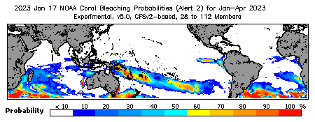 Current Bleaching Heat Stress Outlook Probability - Alert Level 2