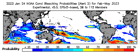 Current Bleaching Heat Stress Outlook Probability - Alert Level 2