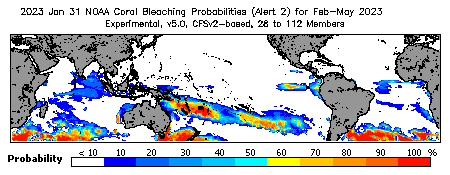 Current Bleaching Heat Stress Outlook Probability - Alert Level 2