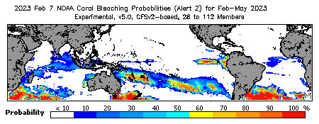 Current Bleaching Heat Stress Outlook Probability - Alert Level 2