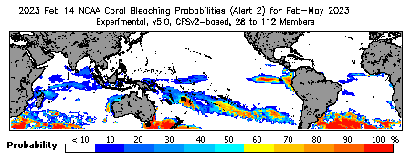 Current Bleaching Heat Stress Outlook Probability - Alert Level 2