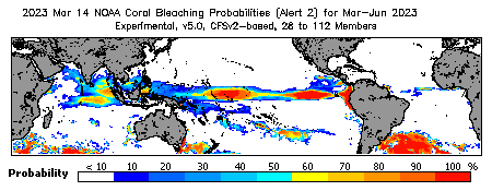 Current Bleaching Heat Stress Outlook Probability - Alert Level 2