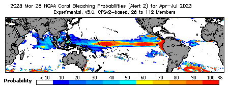 Current Bleaching Heat Stress Outlook Probability - Alert Level 2