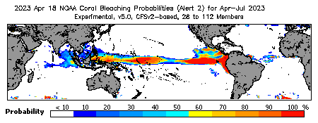 Current Bleaching Heat Stress Outlook Probability - Alert Level 2