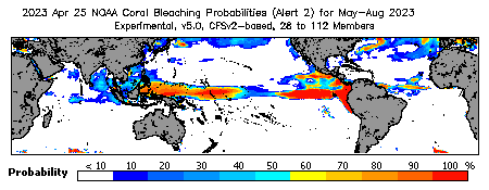 Current Bleaching Heat Stress Outlook Probability - Alert Level 2