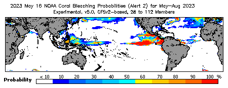 Current Bleaching Heat Stress Outlook Probability - Alert Level 2