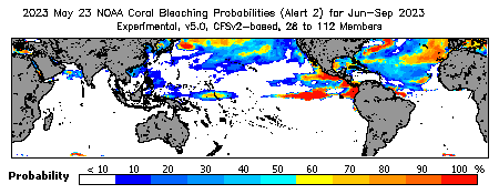 Current Bleaching Heat Stress Outlook Probability - Alert Level 2