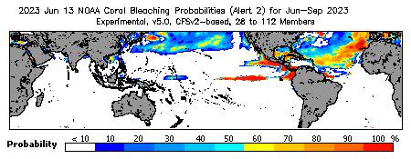 Current Bleaching Heat Stress Outlook Probability - Alert Level 2