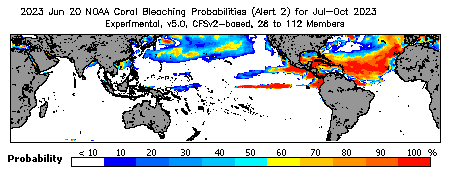 Current Bleaching Heat Stress Outlook Probability - Alert Level 2