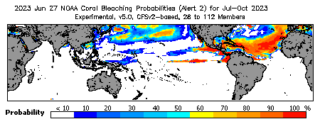 Current Bleaching Heat Stress Outlook Probability - Alert Level 2