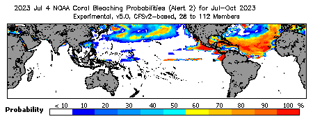 Current Bleaching Heat Stress Outlook Probability - Alert Level 2