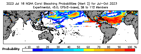 Current Bleaching Heat Stress Outlook Probability - Alert Level 2