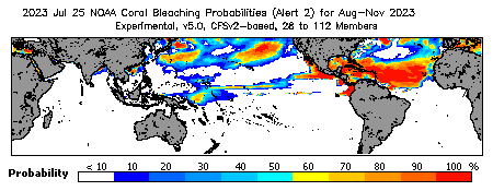 Current Bleaching Heat Stress Outlook Probability - Alert Level 2