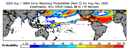 Current Bleaching Heat Stress Outlook Probability - Alert Level 2