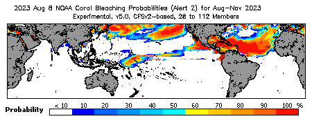 Current Bleaching Heat Stress Outlook Probability - Alert Level 2