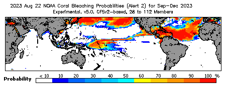 Current Bleaching Heat Stress Outlook Probability - Alert Level 2