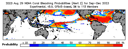 Current Bleaching Heat Stress Outlook Probability - Alert Level 2