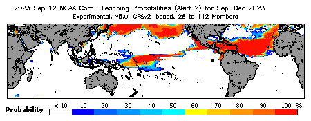 Current Bleaching Heat Stress Outlook Probability - Alert Level 2