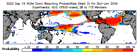 Current Bleaching Heat Stress Outlook Probability - Alert Level 2