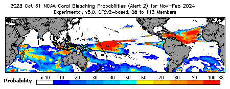 Current Bleaching Heat Stress Outlook Probability - Alert Level 2