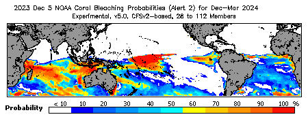 Current Bleaching Heat Stress Outlook Probability - Alert Level 2