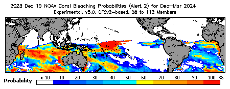 Current Bleaching Heat Stress Outlook Probability - Alert Level 2