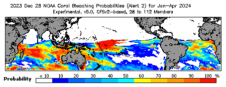 Current Bleaching Heat Stress Outlook Probability - Alert Level 2