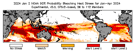 Bleaching Outlook - 90% probability