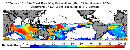 Current Bleaching Heat Stress Outlook Probability - Alert Level 2