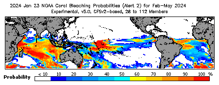 Current Bleaching Heat Stress Outlook Probability - Alert Level 2