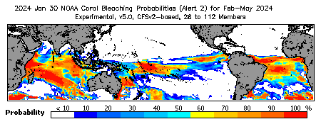 Current Bleaching Heat Stress Outlook Probability - Alert Level 2