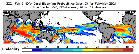 Current Bleaching Heat Stress Outlook Probability - Alert Level 2