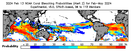 Current Bleaching Heat Stress Outlook Probability - Alert Level 2