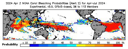 Current Bleaching Heat Stress Outlook Probability - Alert Level 2