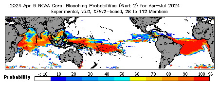 Current Bleaching Heat Stress Outlook Probability - Alert Level 2