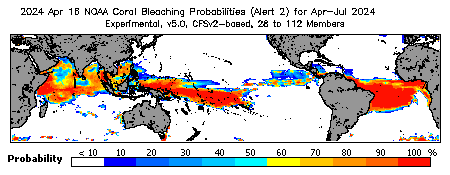 Current Bleaching Heat Stress Outlook Probability - Alert Level 2