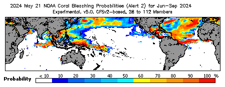 Current Bleaching Heat Stress Outlook Probability - Alert Level 2