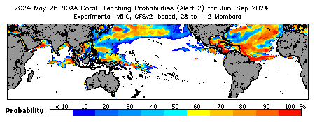 Current Bleaching Heat Stress Outlook Probability - Alert Level 2