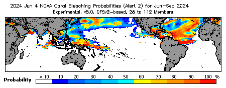 Current Bleaching Heat Stress Outlook Probability - Alert Level 2