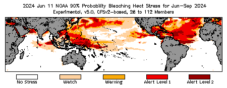 Bleaching Outlook - 90% probability