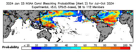 Current Bleaching Heat Stress Outlook Probability - Alert Level 2